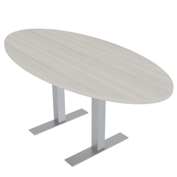 33.5 in W, 69.5 in L, 29 in H, Engineered Wood Top, Ivory